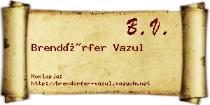 Brendörfer Vazul névjegykártya